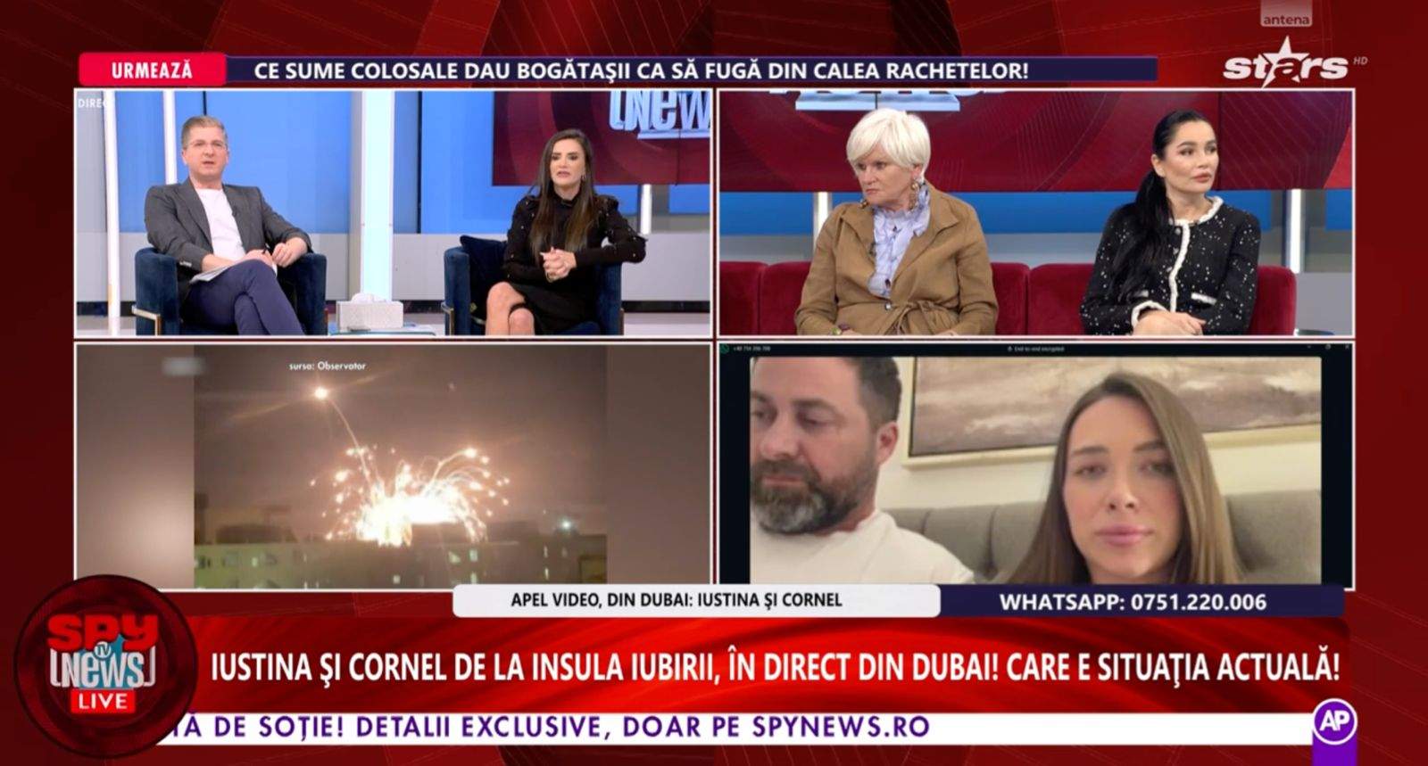Iustina Loghin și Cornel Luchian au fost prin videocall la Spynews TV