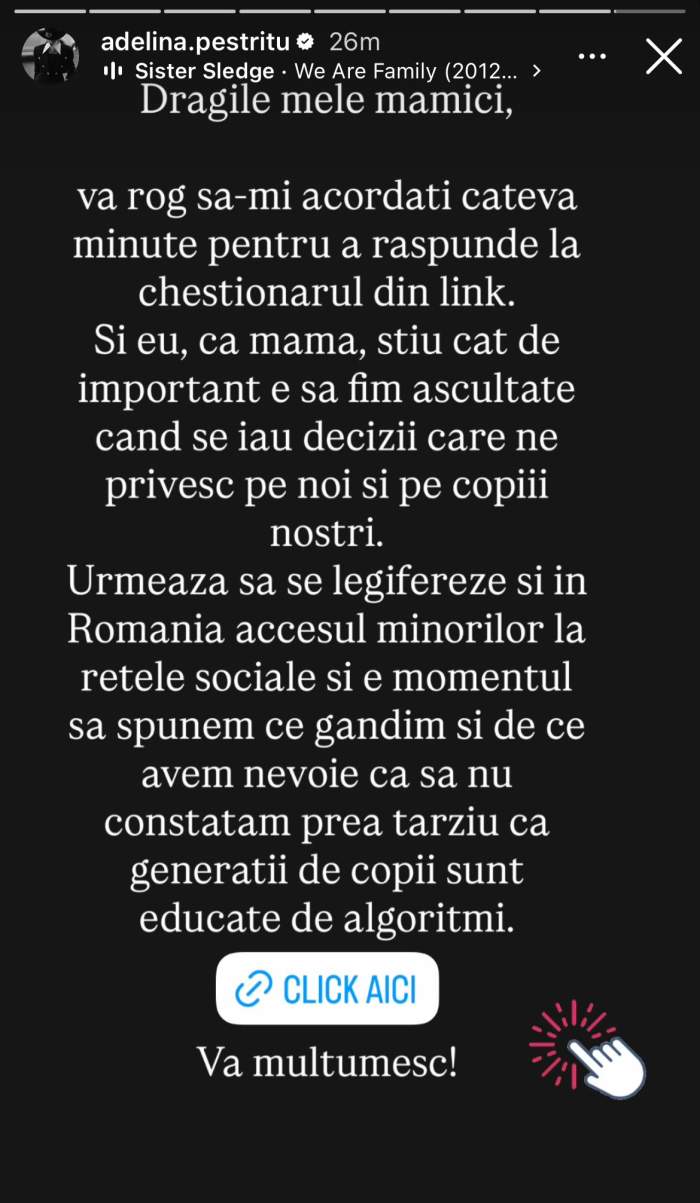 Mesajul Adelinei Pestrițu