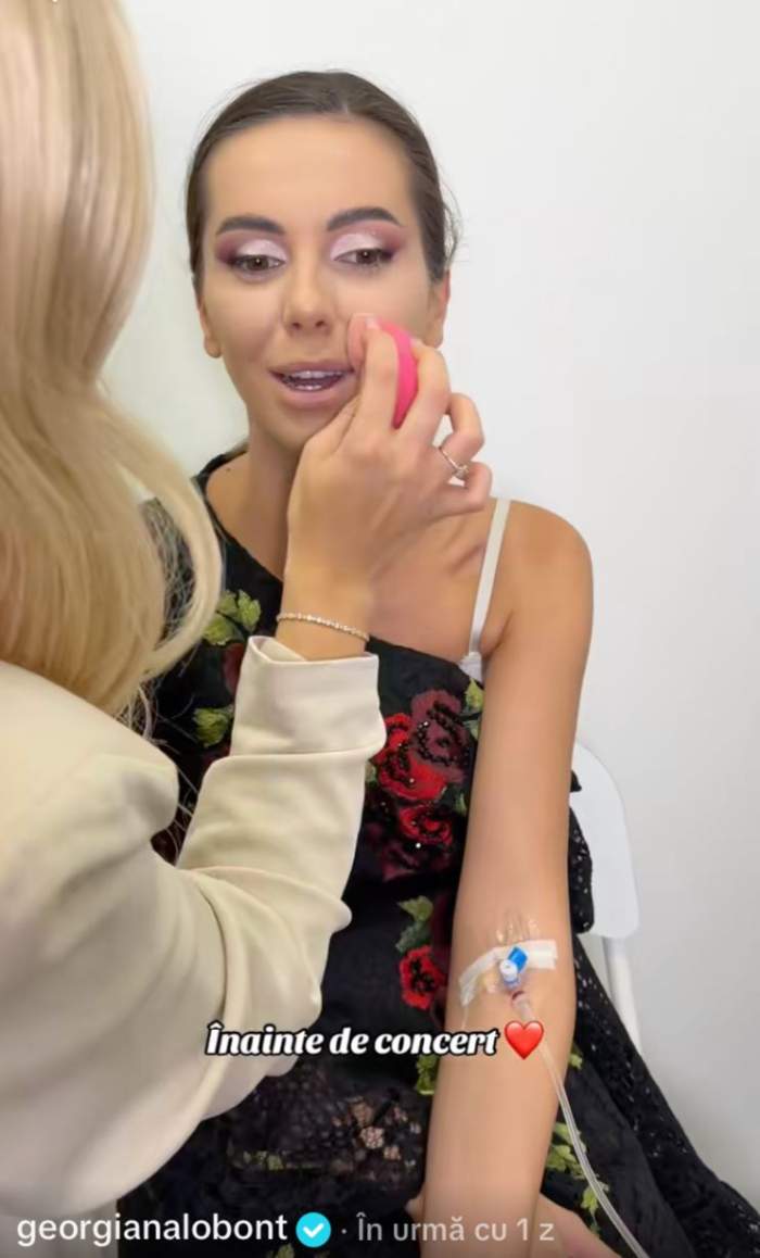 Georgiana Lobonț, cu perfuzia la mână