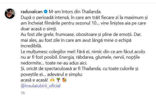 Radu Vâlcan s-a întors de la filmările pentru Insula Iubirii. Primele imagini cu prezentatorul TV acasă