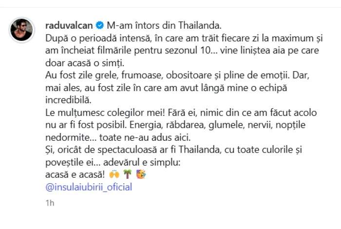 Radu Vâlcan s-a întors de la filmările pentru Insula Iubirii. Primele imagini cu prezentatorul TV acasă