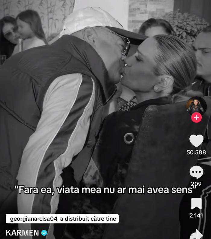 Adrian Minune își sărută soția