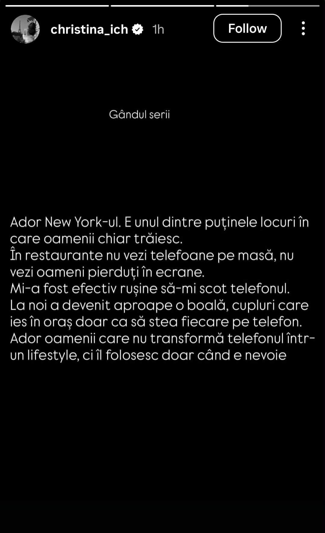 mesajul Christinei Ich