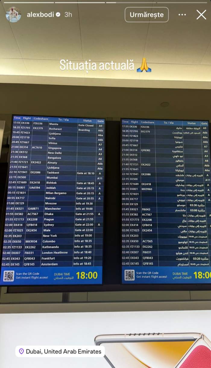 Alex Bodi în aeroport