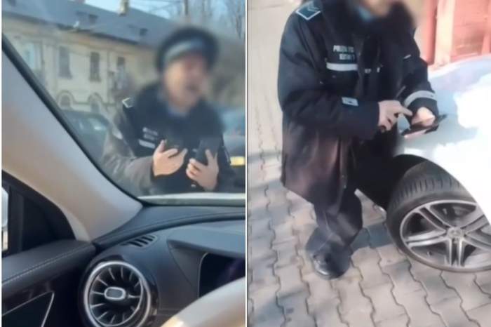 O șoferiță nervoasă a călcat cu mașina un polițist, în București. Totul a fost filmat