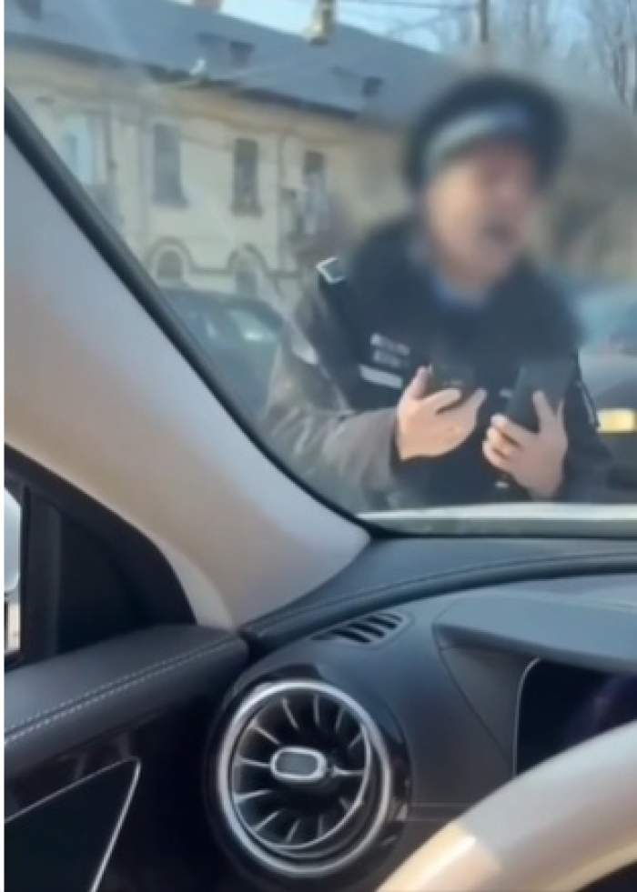 O șoferiță nervoasă a călcat cu mașina un polițist, în București. Totul a fost filmat