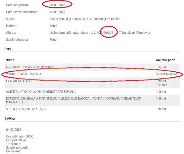 Lovitură de teatru în dosarul DIICOT al milionarei Vanessa Youness | Joacă la prescripție
