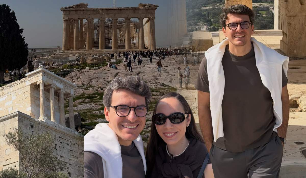 Colaj foto cu Alexandru Ion și soția