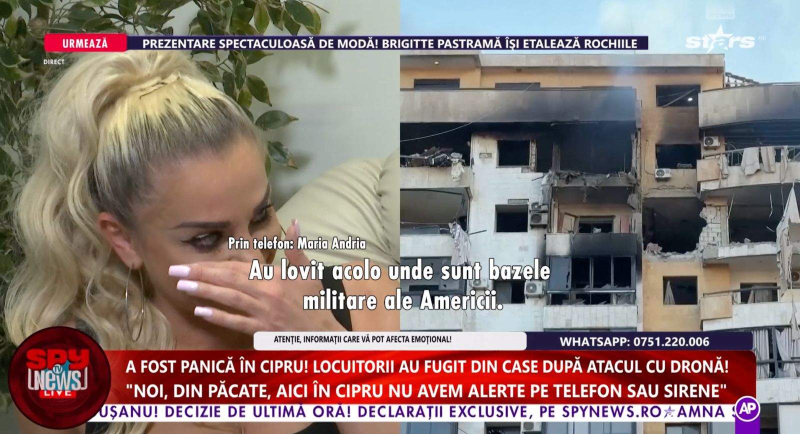Maria Andria, interviu pentru Spynews TV