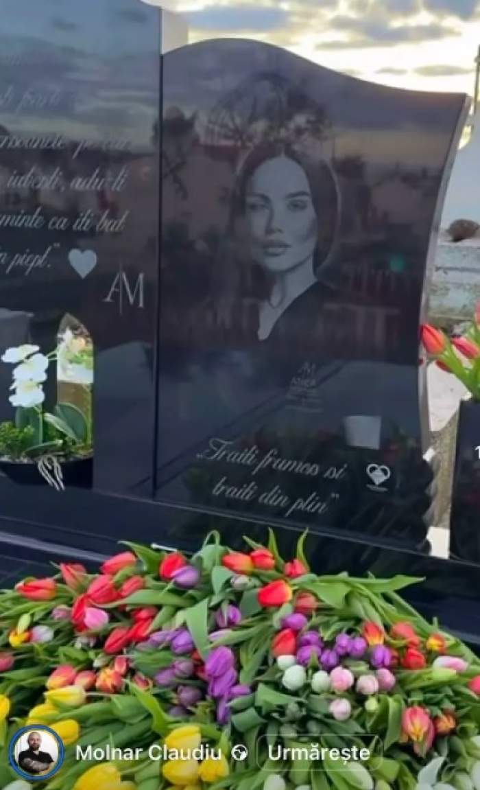 Imagini de la mormântul Ancăi Molnar, la aproape doi ani de când a murit. Cum arată locul de veci al make-up artistei