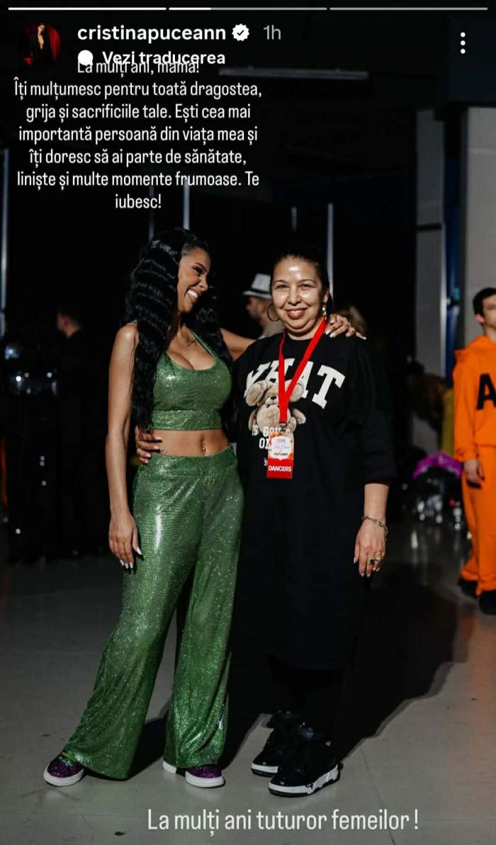 Cristina Pucean și mama ei