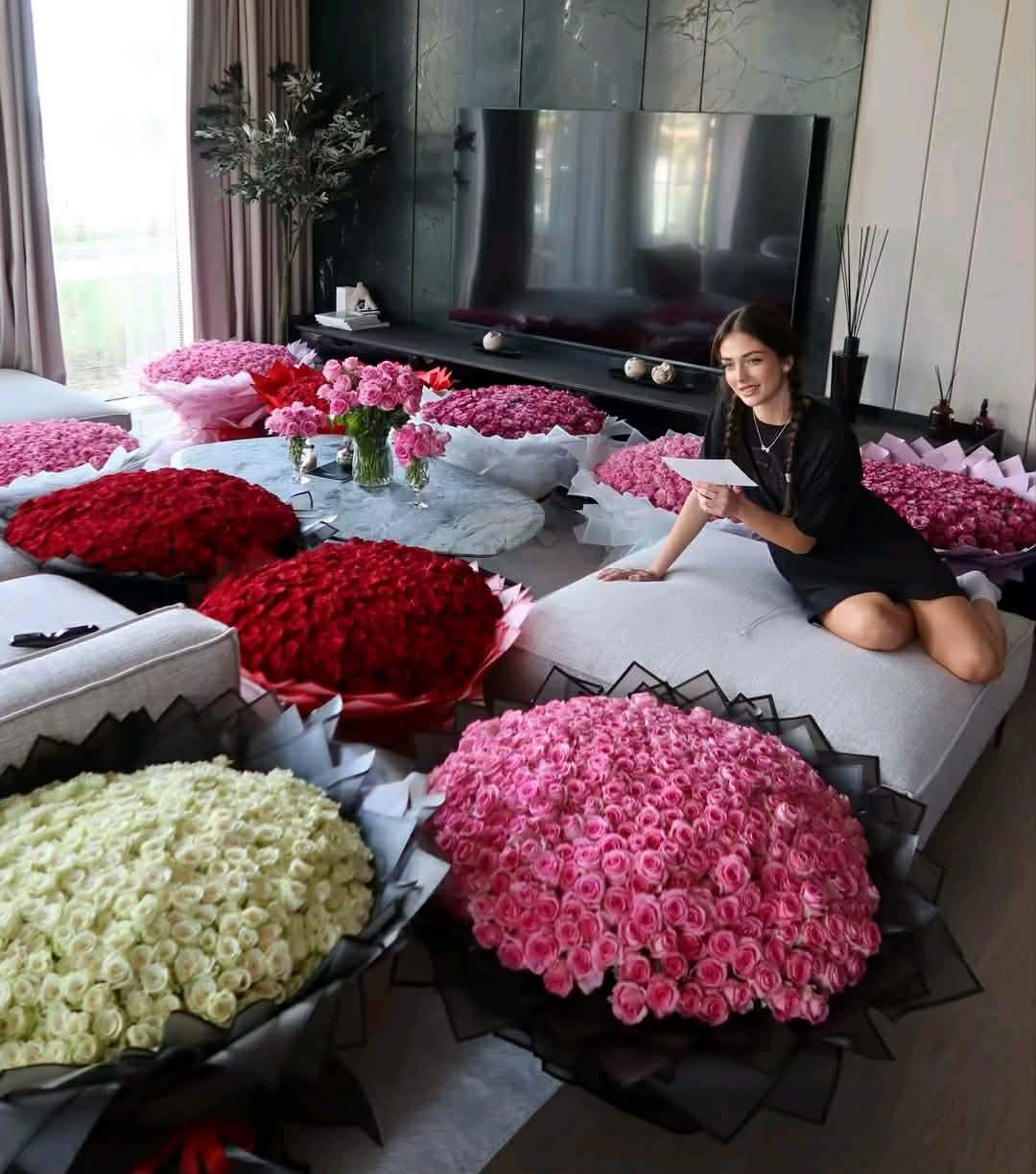 Andreea Bostănică și flori