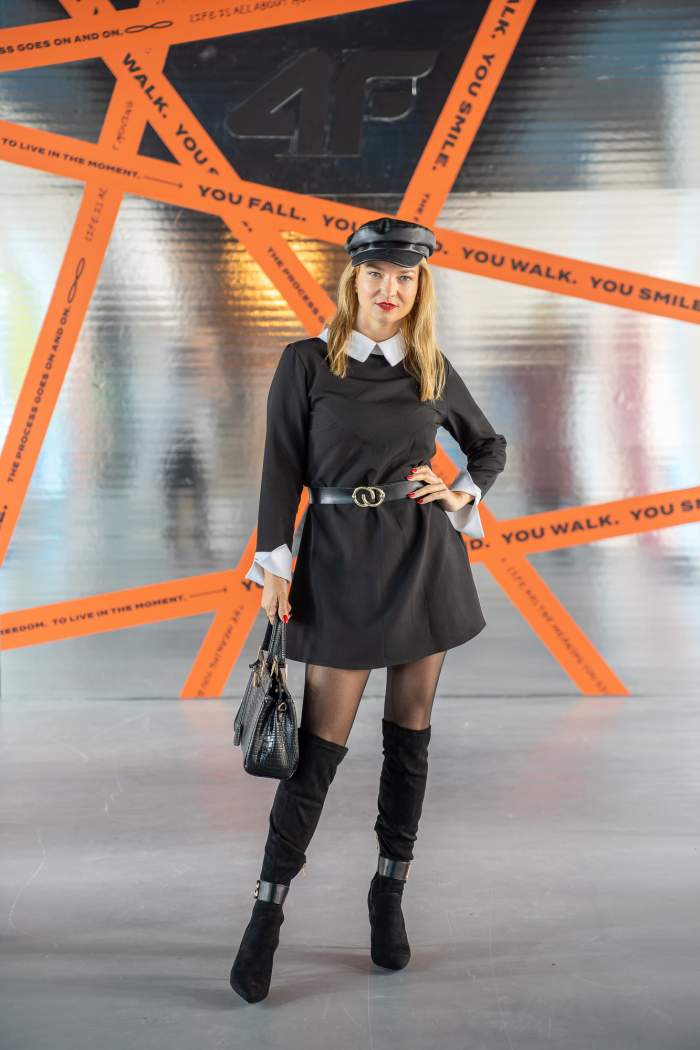 Roxaa Condurache este imbracata in negru