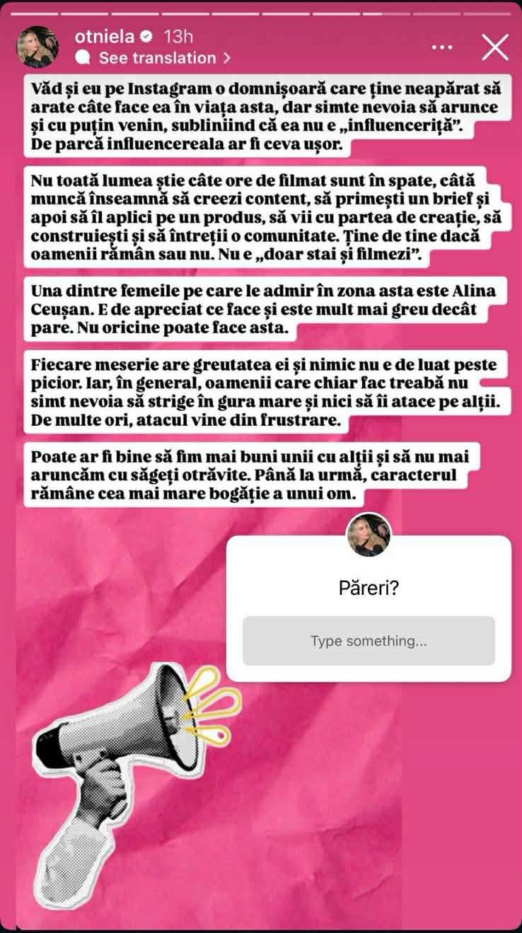 Otniela, declaraţii tranşante! Cât de greu este să fii influencer! 