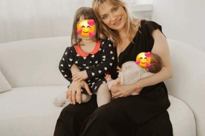 Cristina Cioran și cei doi copii ai ei