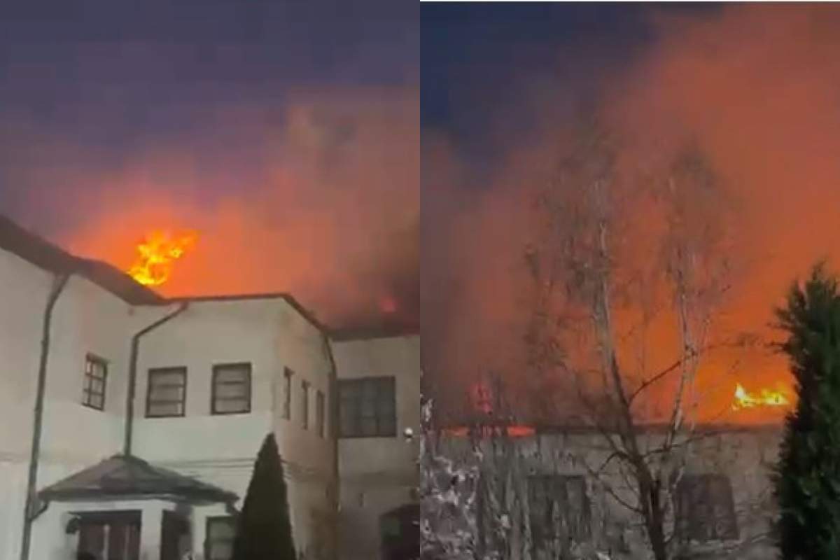 Incendiu la o mănăstire din Vâlcea în prima zi de Paști. Flăcările au mistuit clădirea
