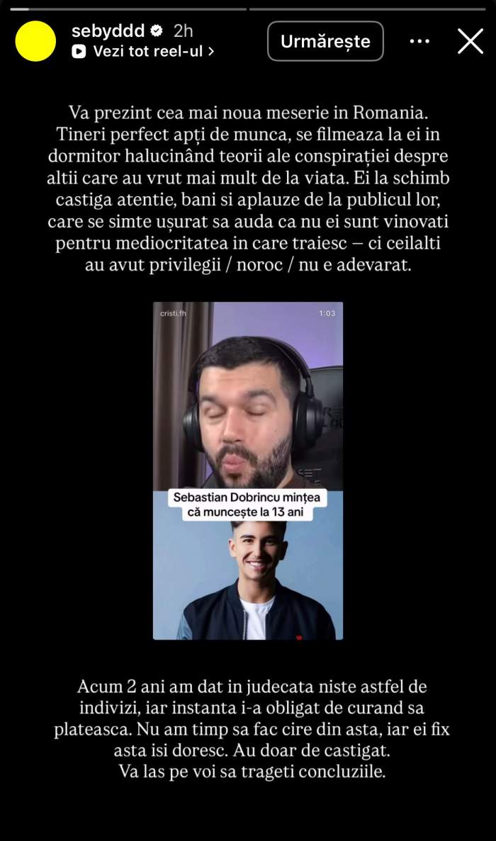 Mesajul lui Sebastian Dobrincu