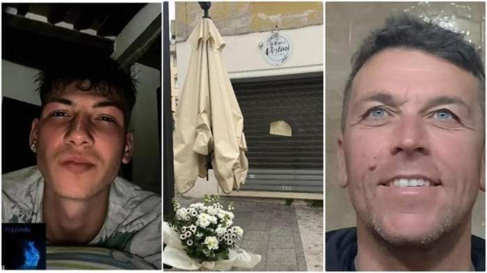 Colaj foto cu unul dintre tinerii care au ucis italianul și tatăl lui