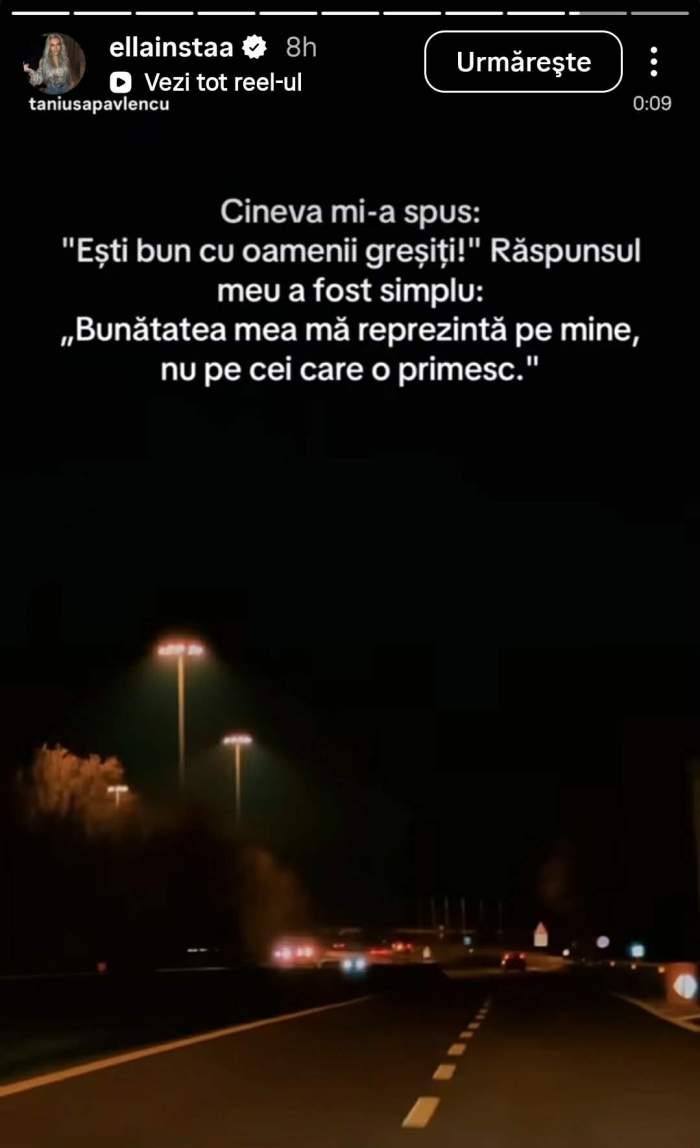mesajul publicat de Ella Vișan