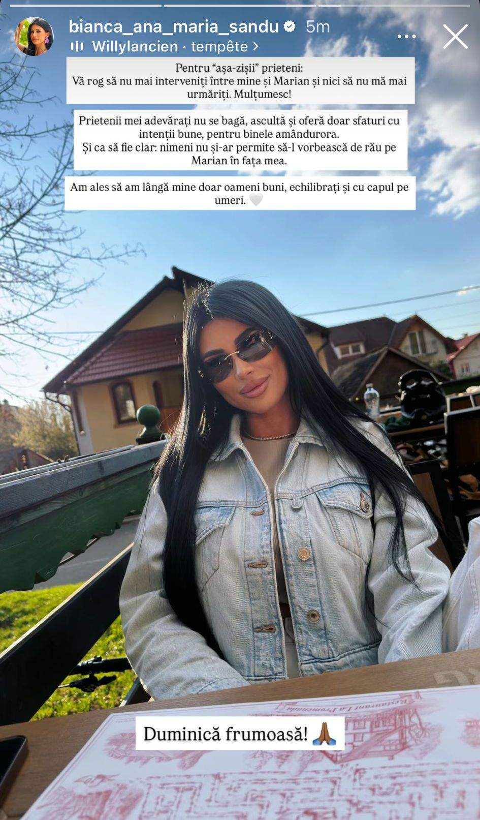 Bianca Dan, mesaj dur