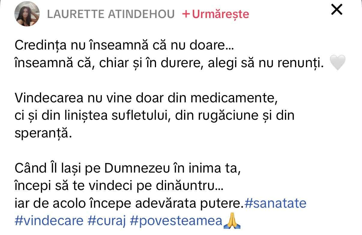 Ce gânduri are Laurette înainte de o nouă operație. Ultimele luni au fost un coșmar pentru ea