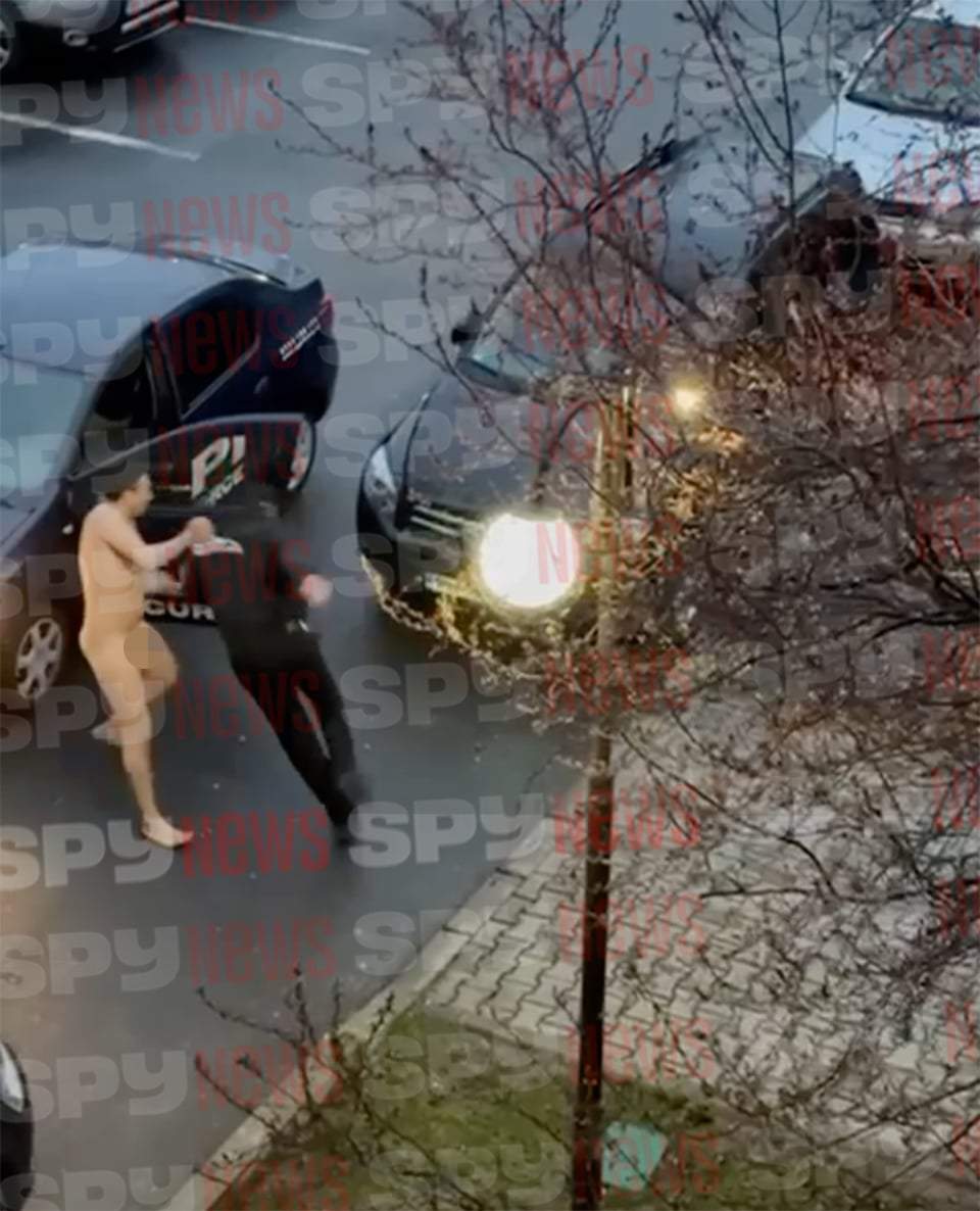 Scene halucinante, azi-noapte, în București! Un bărbat gol pușcă a agresat paznicii și a încercat să intre în cămine