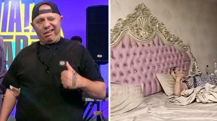 Colaj foto cu Nicolae Guță și camera lui