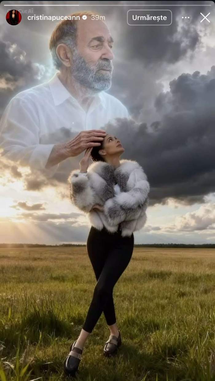 Cristina Pucean, fotografie cu tatăl ei, generată cu AI