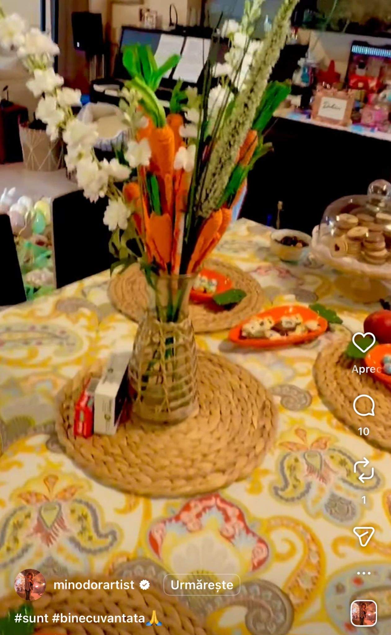 Ornamentul de Paște de pe masa Minodorei