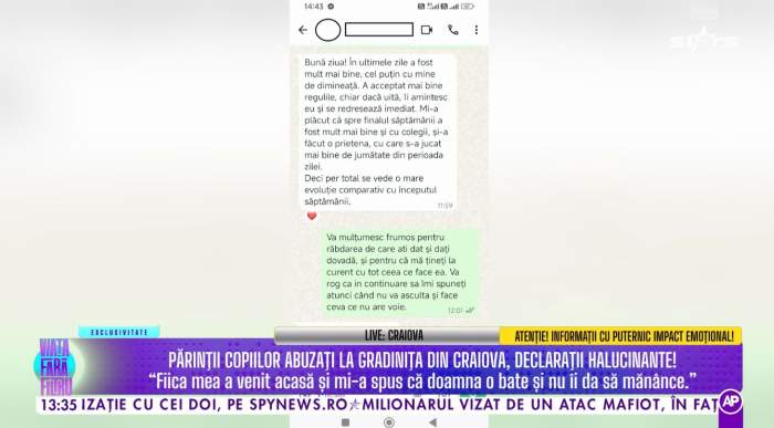 Ce spunea educatoarea grădiniței din Craiova