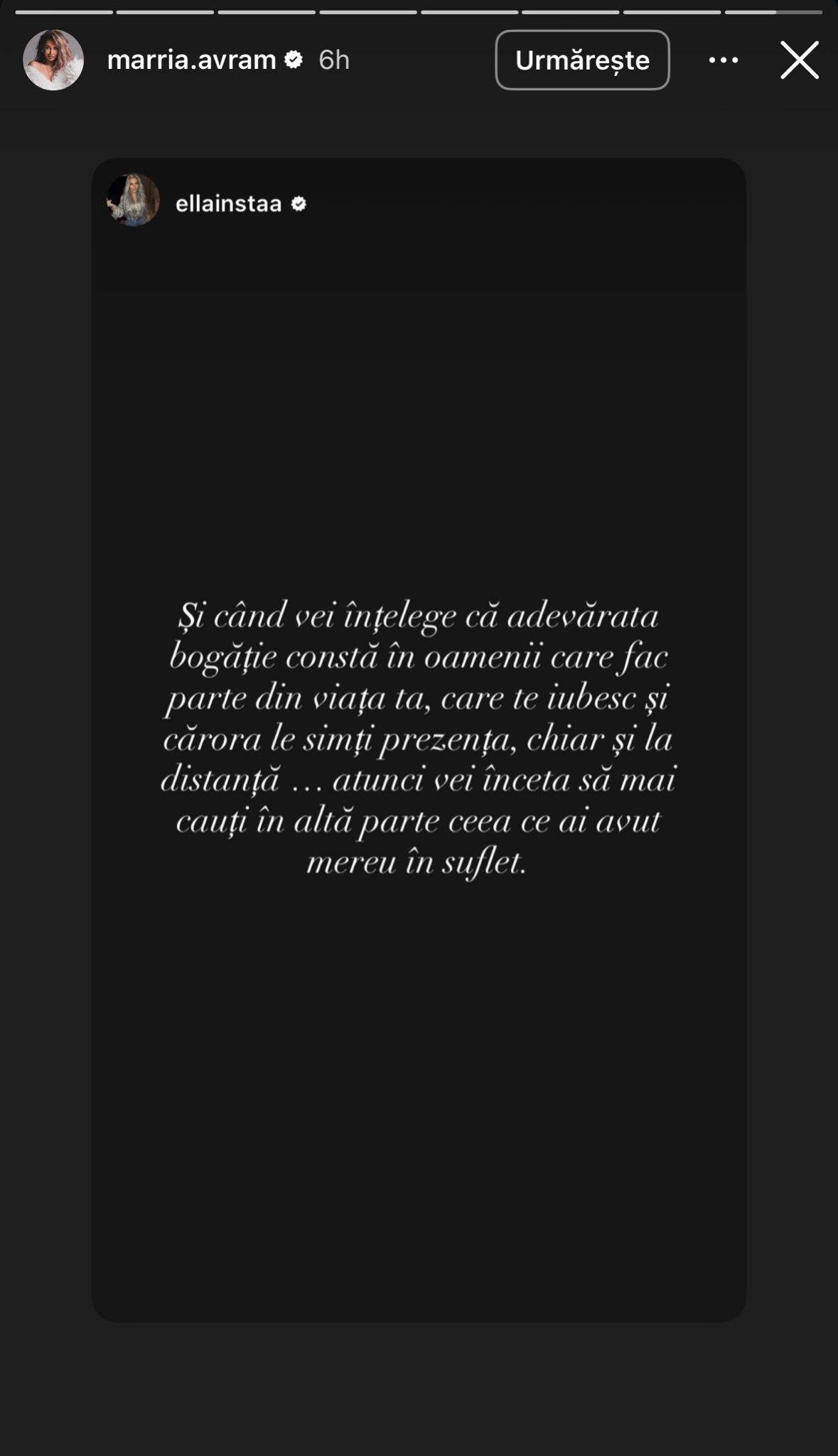 Maria Avram a distribuit mesajul scris de Ella Vișan