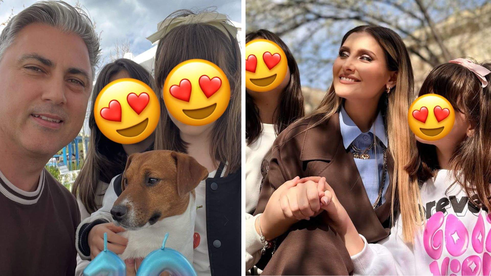 Alina Sorescu și Alex Ciucu, alături de fetițele lor