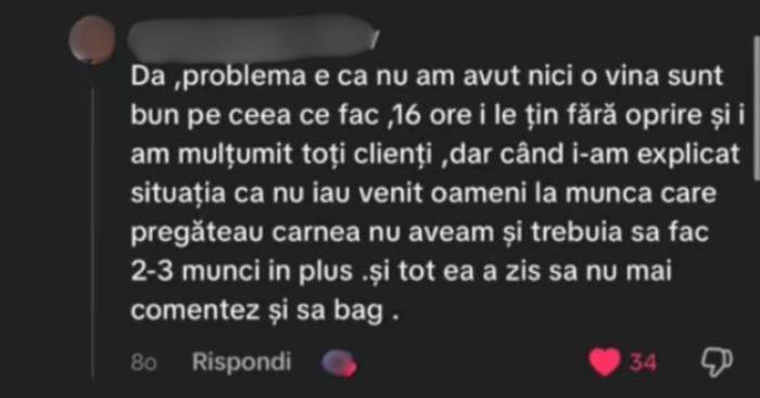 Mesajul fostului bucătar de la Melek