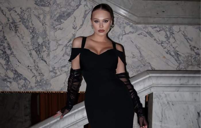 Gina Chirilă, într-o rochie neagră