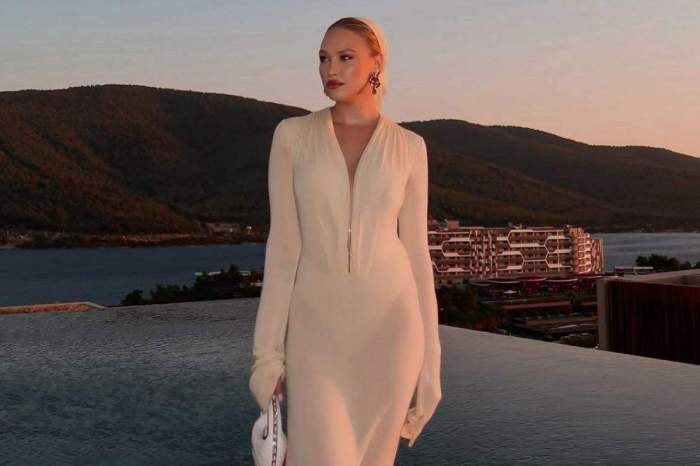 Gina Chirilă, în rochie albă