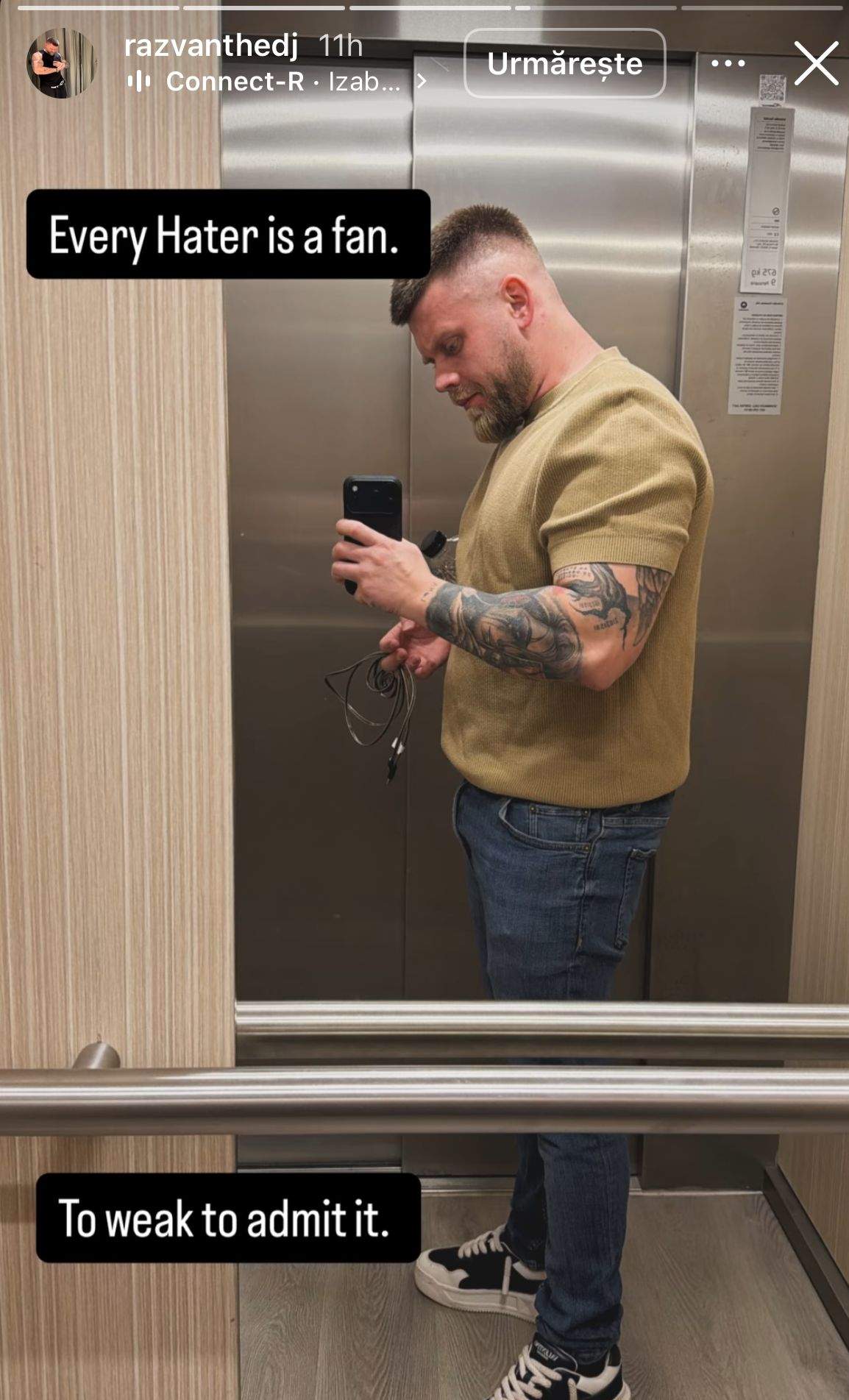 Răzvan Kovacs, în lift