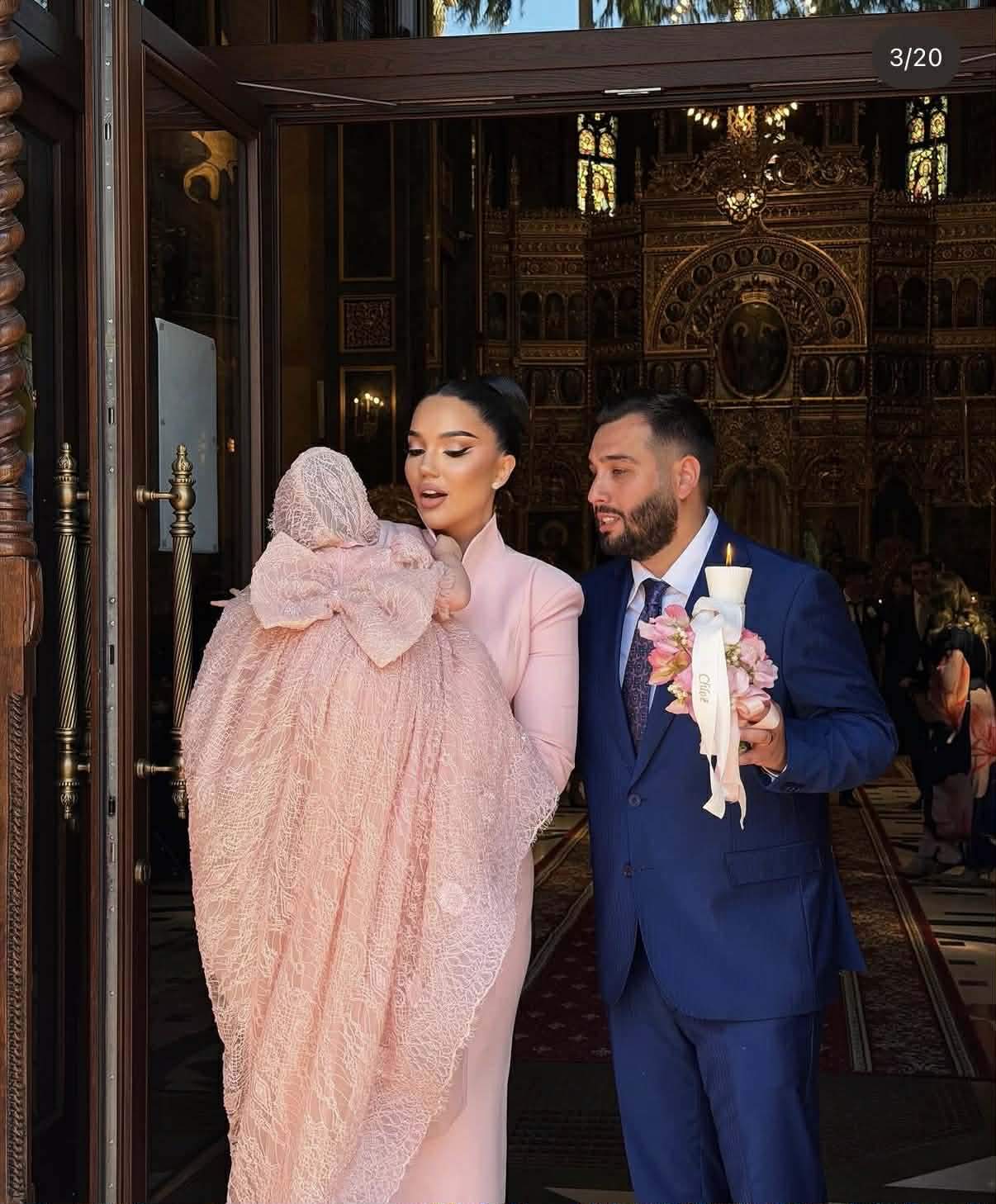 Larisa Udilă și soțul ei, nași de botez! Cei doi au creștinat o fetiță. Primele imagini de la eveniment