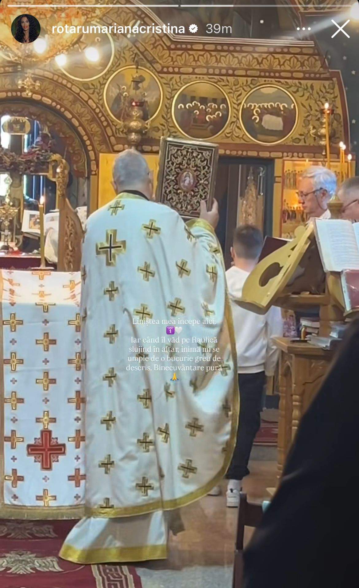 Cristina Petre, la Biserică