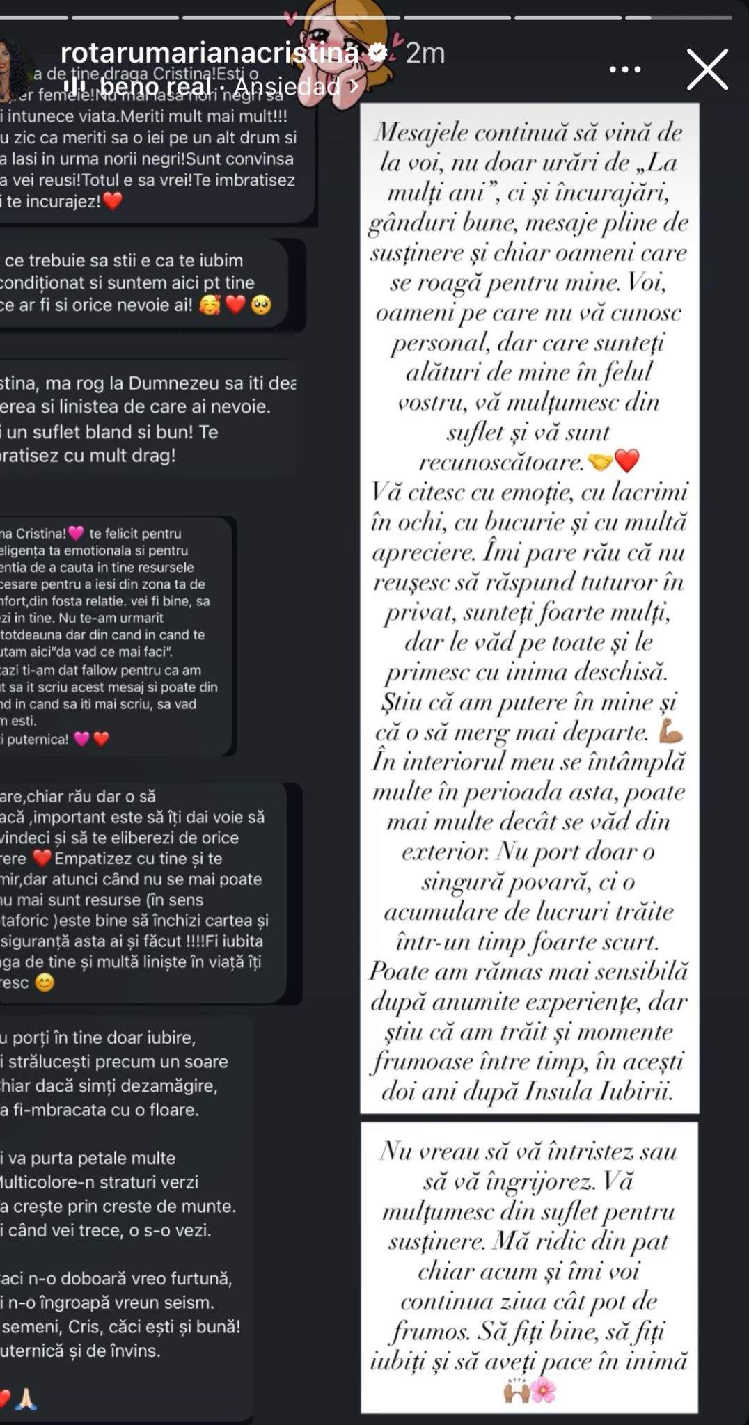 Mesajul Cristinei Petre