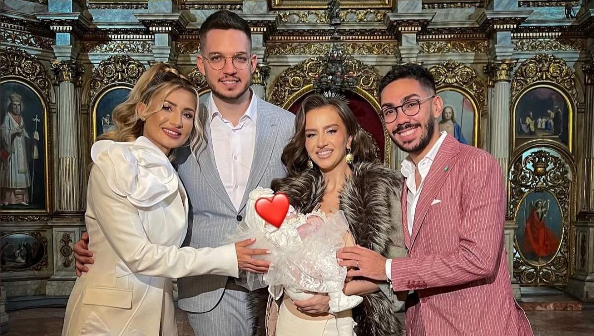 Armin Nicoară și Claudia Puican, alături de nașii lor