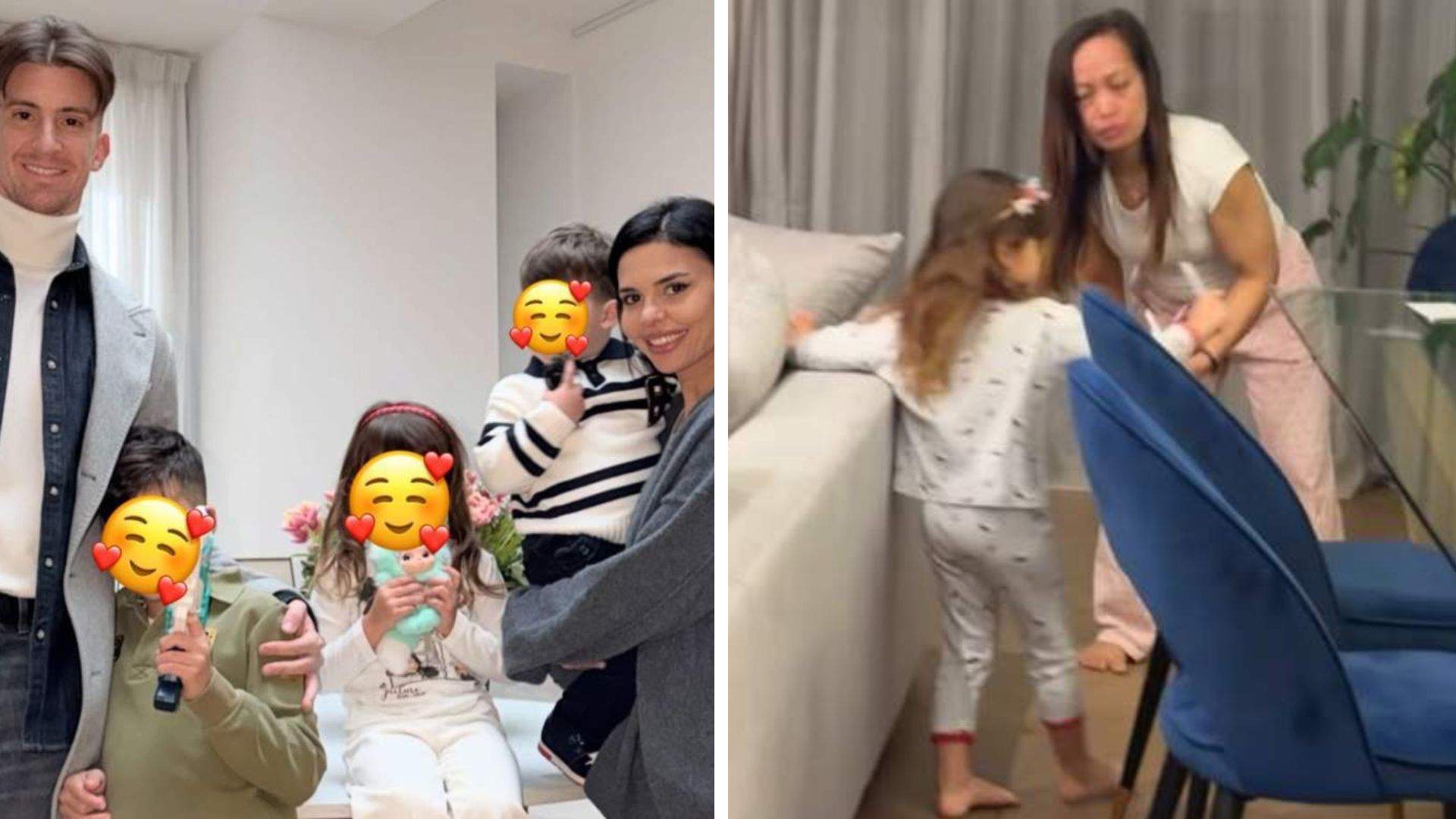 Colaj foto cu familia Andreei Popescu și bonele