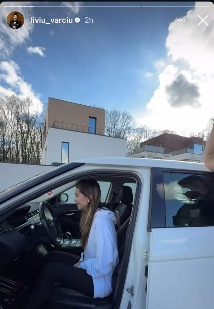 Anda Călin, în mașină