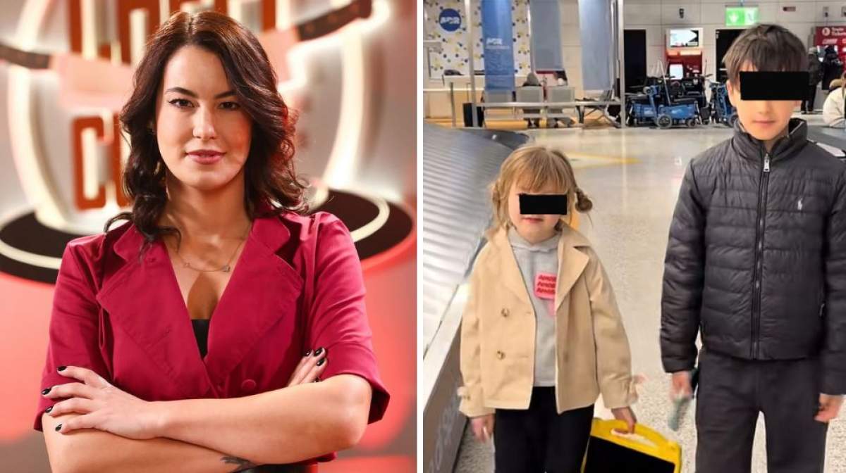Colaj foto cu Bianca Podosu și copiii ei