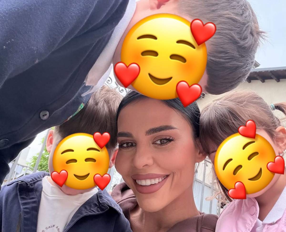 Andreea Popescu, alături de copiii ei