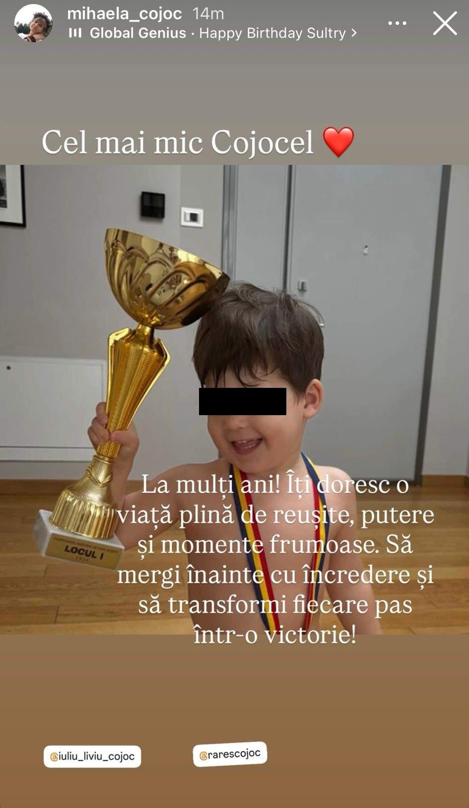 fiul Andreei Popescu și al lui Rareș Cojoc