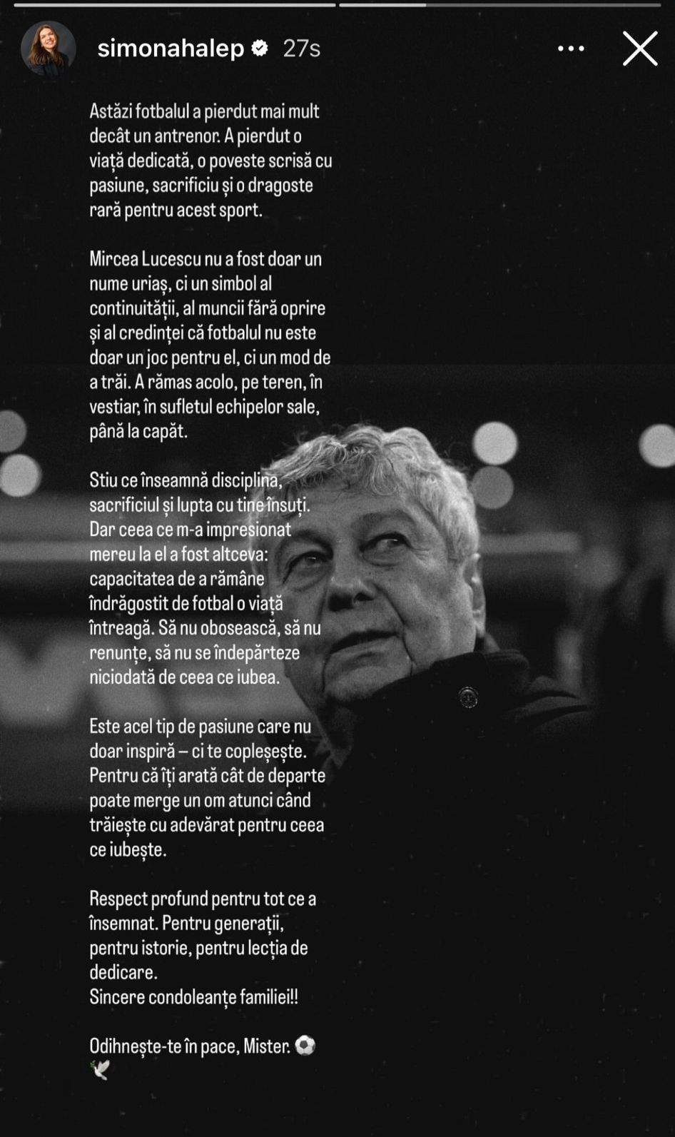 Val de mesaje emoționante după moartea lui Mircea Lucescu. Simona Halep, Gigi Becali și Traian Băsescu, printre cei care îl plâng