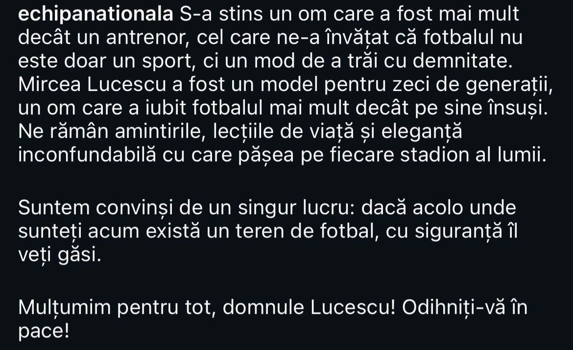 Val de mesaje emoționante după moartea lui Mircea Lucescu. Simona Halep, Gigi Becali și Traian Băsescu, printre cei care îl plâng