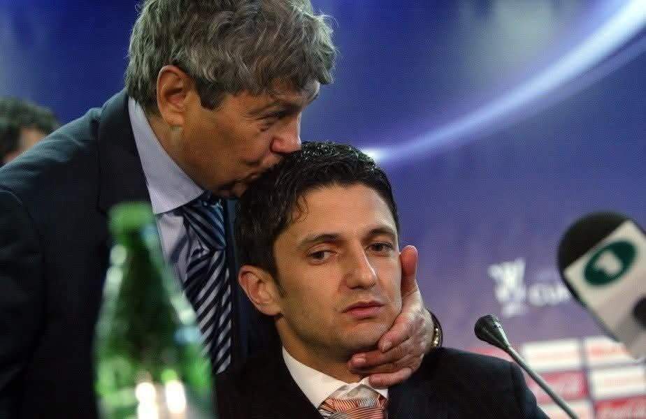 Mircea Lucescu și Răzvan Lucescu, la conferință