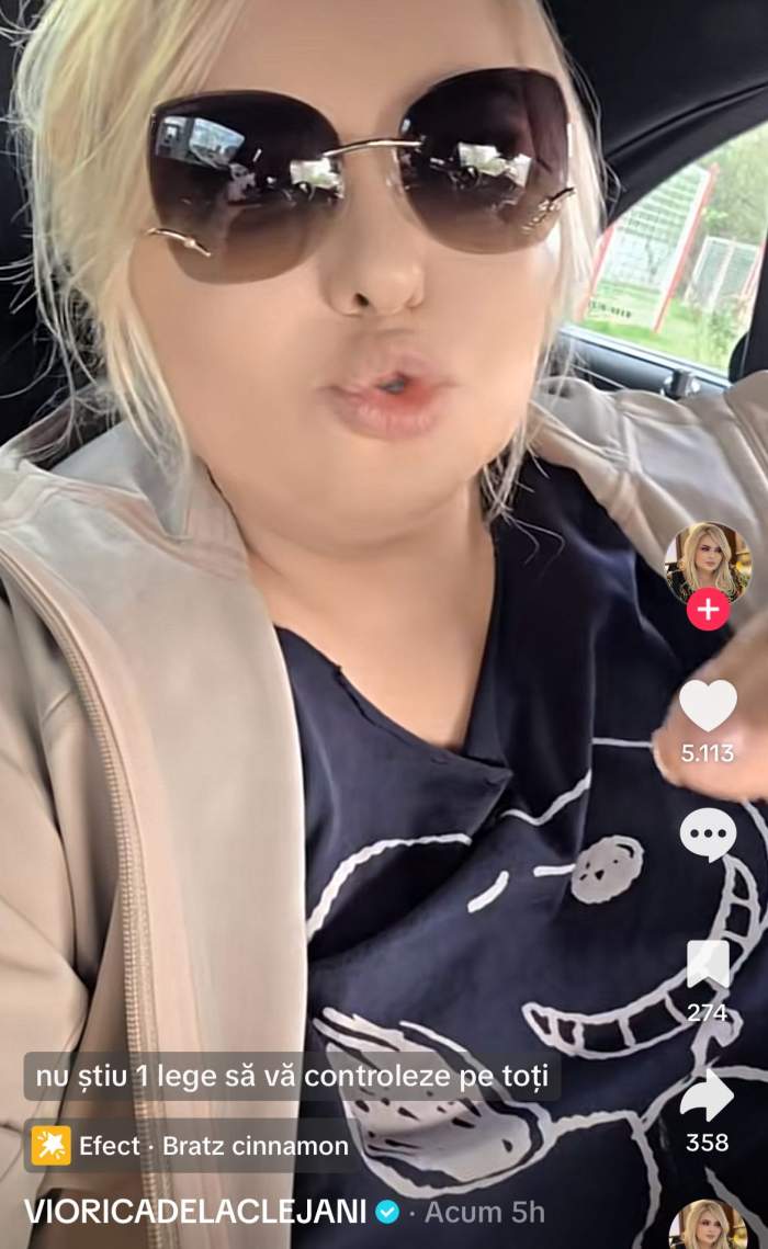 Viorica de la Clejani, în mașină