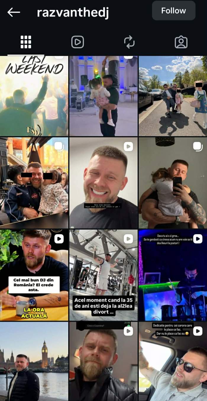 profilul de Instagram al lui Răzvan Kovacs
